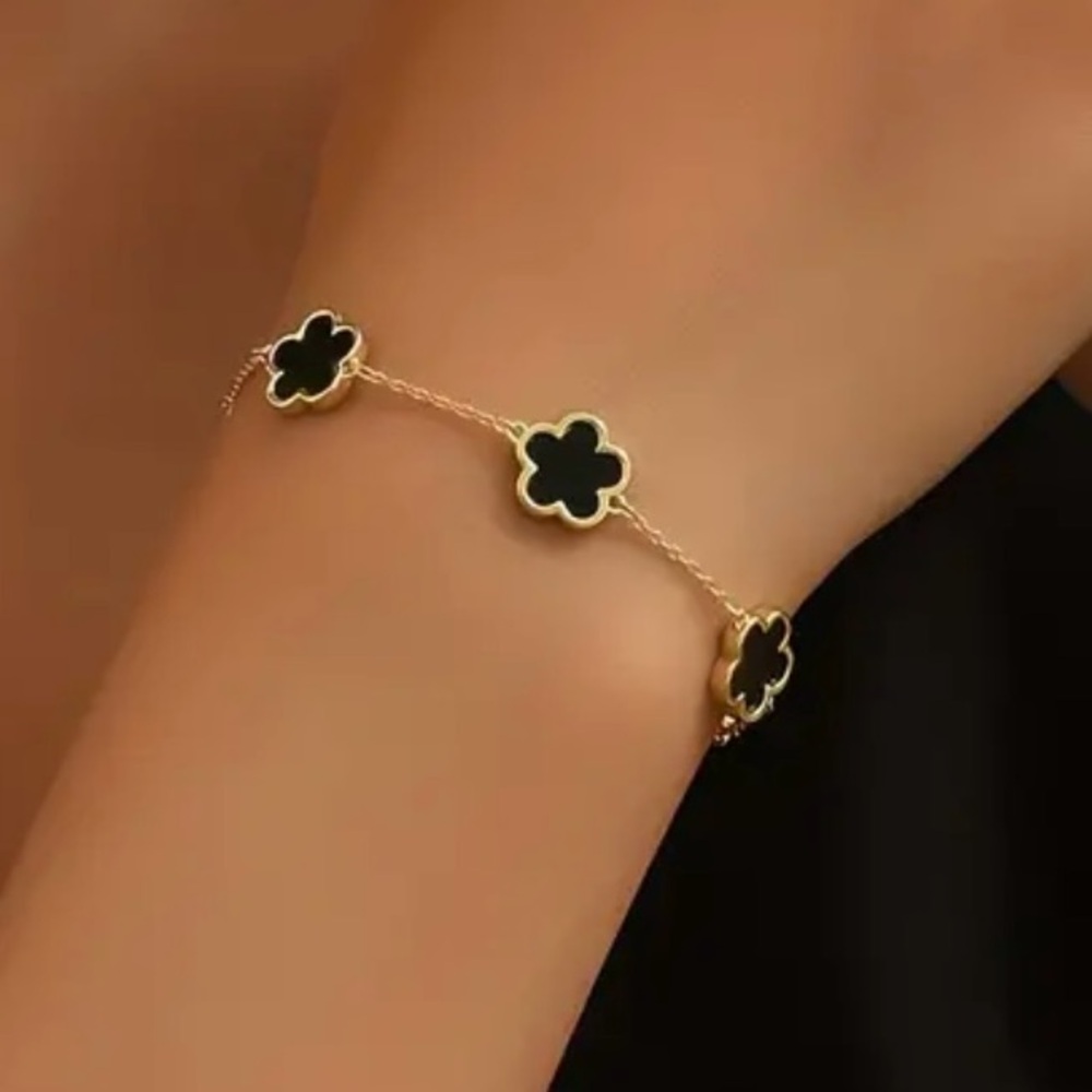 1pc Mini Flower Beads Thin Chain Bracelet